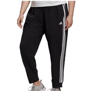 Adidas Women’s Plus Size 4X Black Fleece Joggers Pants 3 Stripe NWT